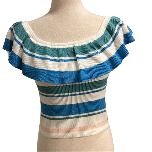 Roxy Extra Topical Love off The Shoulder Crop Top-Small - Picture 1 of 8